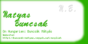 matyas buncsak business card