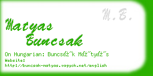 matyas buncsak business card